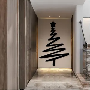 1 piece of retro style Christmas tree metal mural - powder coated iron holiday decoration with holiday decorations, perfect for home walls, perfect for Christmas gifts, Christmas decorations, Geometric Ornaments