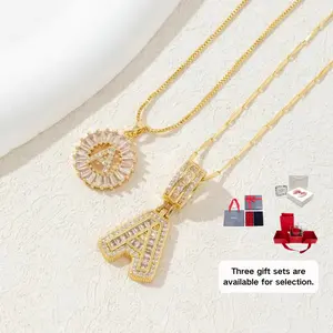 2 Pack nitial Letter Pendant Necklaces 14K Gold&Silver plated Adjustable chain for Women Valentine's Day Anniversary Jewelry set Perfect for Parties,  A to Z Initials, Exquisite Jewelry Gift, Available with 3 Gift Box Options