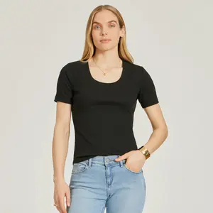 Mott & Bow - Rib Scoop Neck Tee - ttk