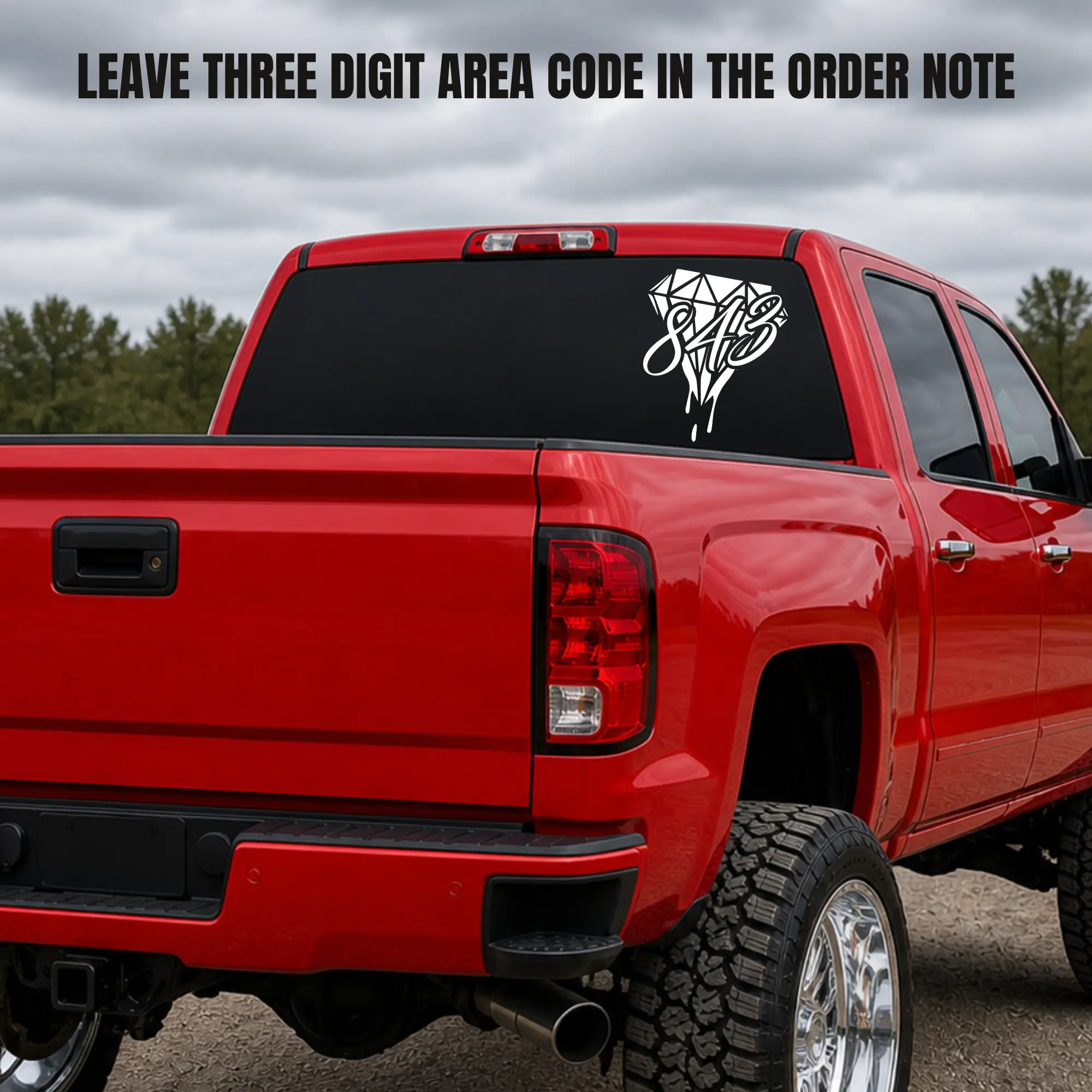 Custom area code diamond Vinyl Decal