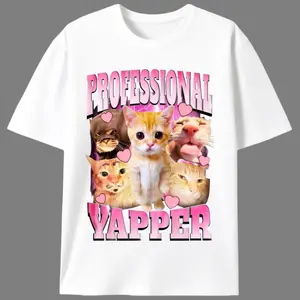 Professional Yapper Cats Women’s Graphic Tee |   Unisex Funny Meme Casual T-Shirt |   Summer Cat Lover & Gen Z Gift