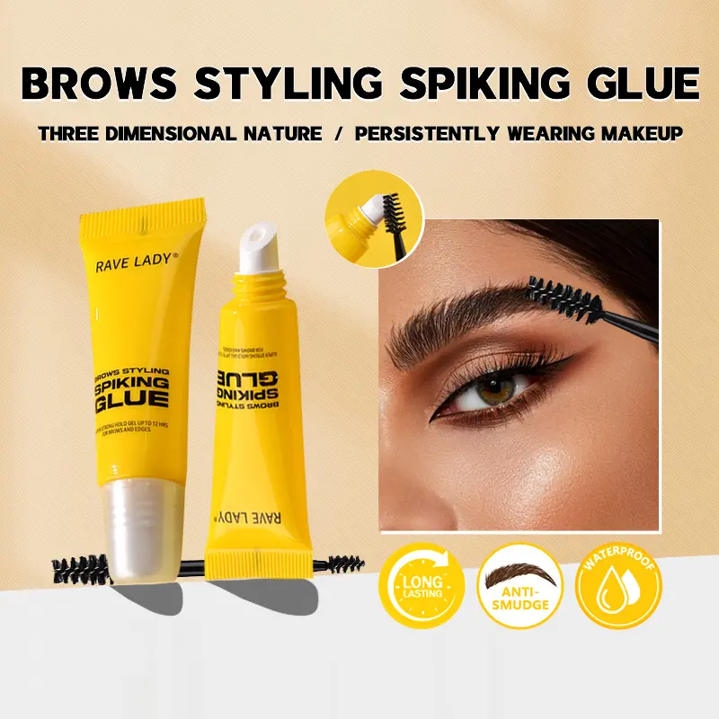 Professional Clear Brow Styling Spiking Glue, Creates a Natural Brow Shape with Strong Hold, Water- & Sweat-Resistant, Long-Lasting, Suitable for All Skin Types, Eyebrow Products