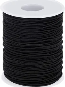 Elastic String for Bracelets, Selizo Elastic Cord for Jewelry, Stretchy String for Necklace Making, Beading and Sewing (1.2 MM, 109 Yards, Black)