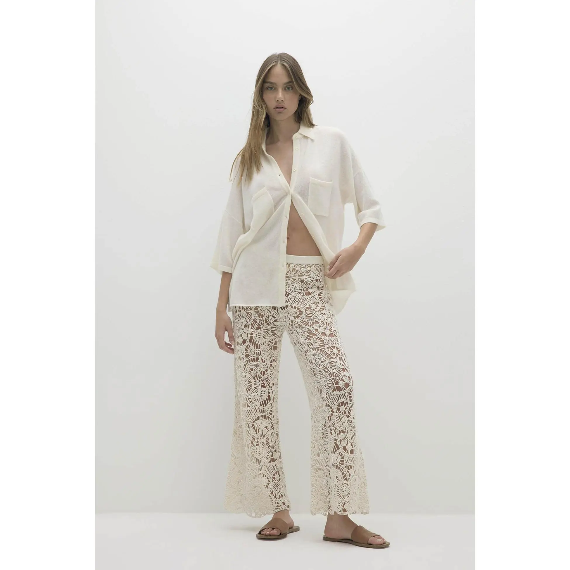 RUE BUTTON-UP CASHMERE TOP