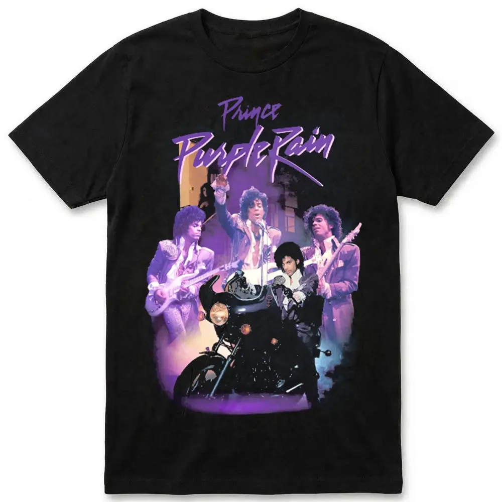 Prince Purple Rain Motorcycle T-Shirt – Vintage Retro Rock Music Band Tee