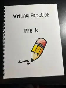 Pre-k Writing Practice Book- for developing pre-writing skills and fine motor manipulation.