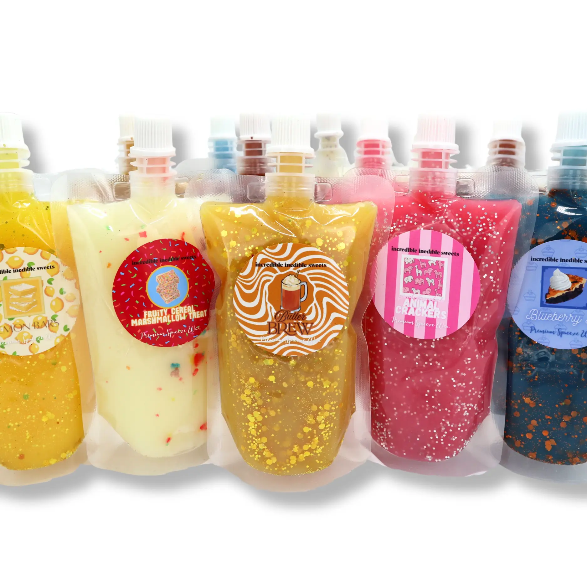Year Round Collection Jumbo Squeeze Wax Pouches, Dessert Scented Premium Gourmand Goodness - 6.5 Oz. - Richly Scented, Non Toxic, Easy to Use Squeeze Pouches, Gourmand Scents, Squeeze Wax Melts, Squeeze Wax, Dessert Scented Wax Melts
