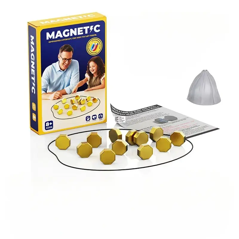 Magnetic Chess Rope Game, Fun Family Strategy Tabletop Game with 20 Magnetic Pieces, Portable Storage Bag Party Puzzle Toy for All Ages