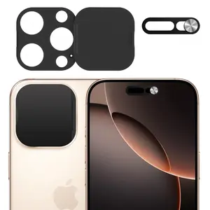 2 Pack Privacy Cover Compatible for iPhone 17 Pro/iPhone 17 Pro Max with 1 Front Camera Privacy Cover, 1 Anti-Spy Camera Cover, Easy-Adhesive Design, Safeguard on iPhone 11/12/13/14/15/16/17 Pro Max, Accessories
