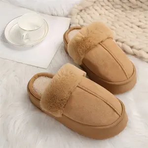 Women's Santa Claus Printed Cozy Fleece Lined Slippers Indoor Outdoor Shoes Winter Warm Mini Snow Boots