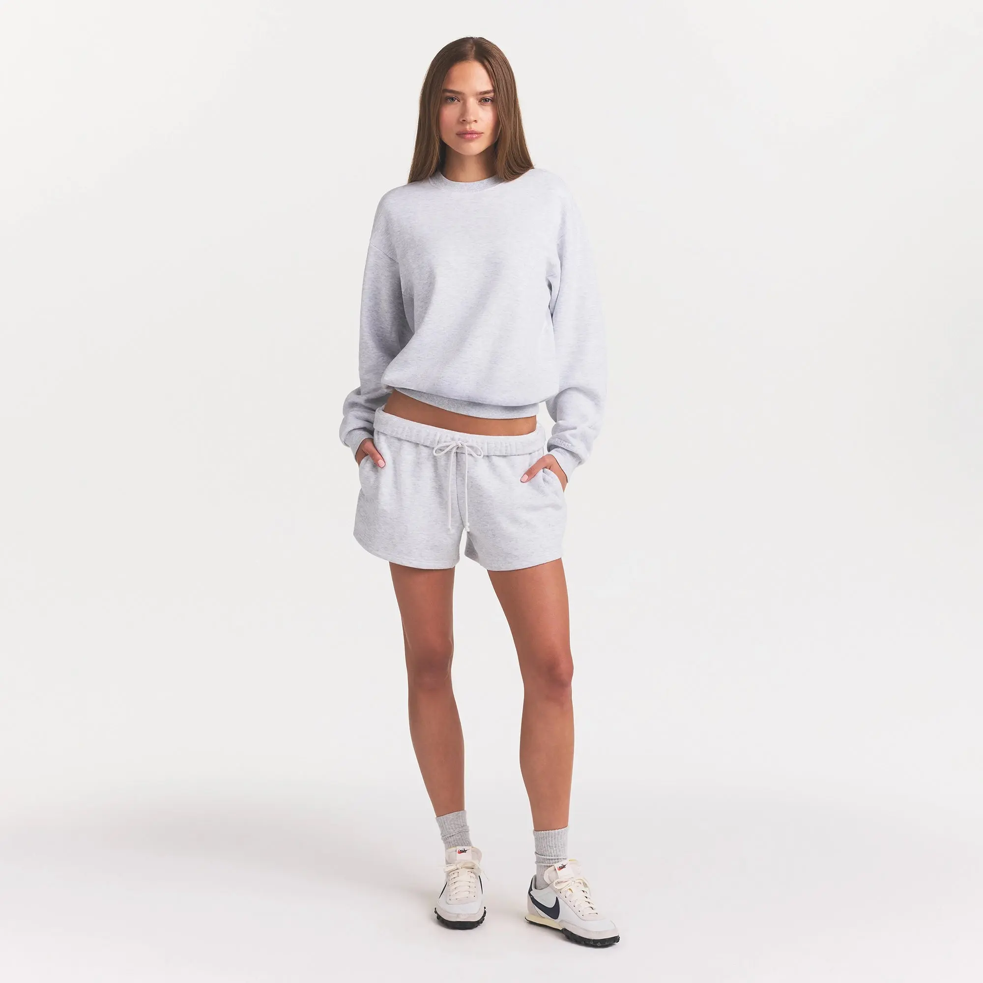 SKIMS COTTON FLEECE CLASSIC CREWNECK