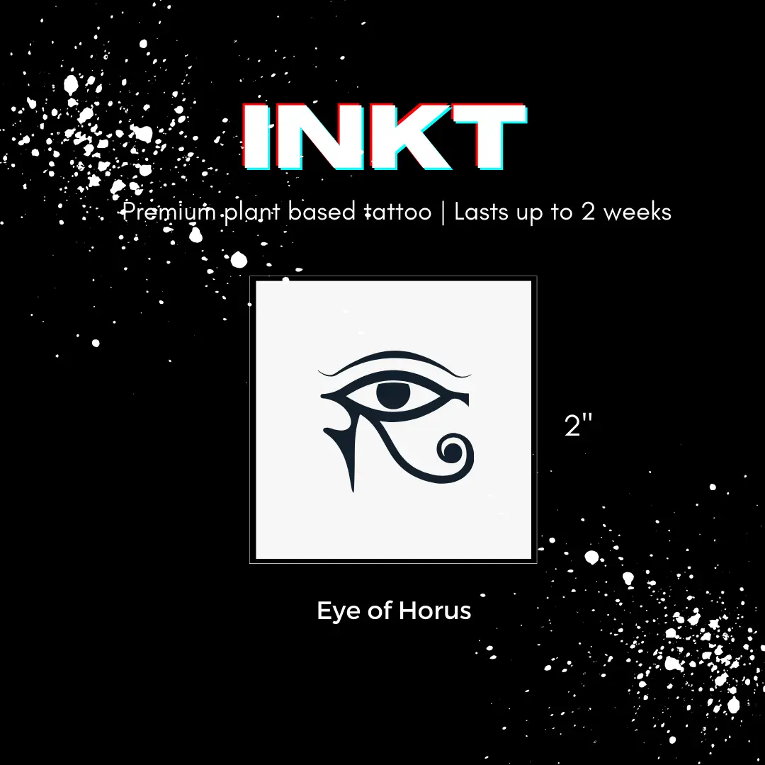Eye of Horus Tattoo | 2 Week Temporary Tattoo | Plant Based Vegan Tattoo | Boho Tattoo | Festival Tattoo | Spiritual Tattoo | Eye Tattoo | Third Eye Tattoo | Egyptian Tattoo