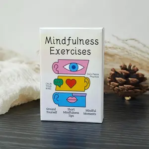 Mindfulness Exercises Cards, Daily Calm Deck, Grounding and Stress Relief Flashcards, Short Mindfulness Tips for Teens and Adults