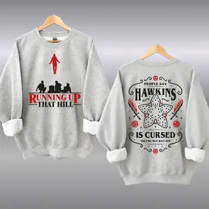 Vintage Running Up That Hill Sweatshirt, Iconic Stranger Things Shirt, Best Series Horror Movie, Perfect Gift for the Stranger Things Obsessed, Viral on Tiktok, Trendy Fashion Streetwear