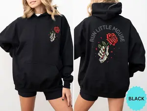 Run Little Mouse Sweatshirt, Haunting Adeline sweater, Dark Romance Merch, Smut Reader Tee, Women's Book Lover Gift, Rose Skeleton Hoodie