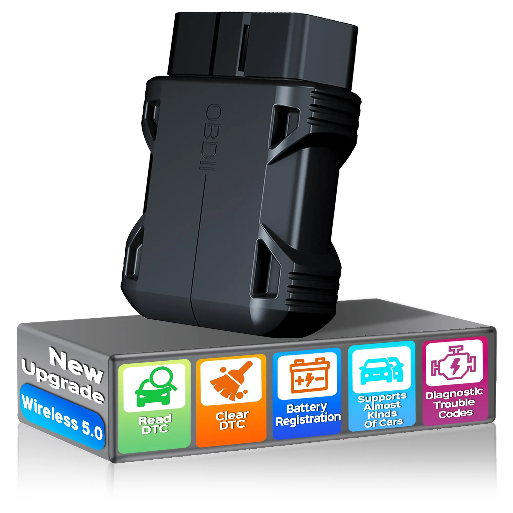 Elm327 OBD2 Scanner Reader Bluetooth Wireless Auto Diagnostic Scan Tool Automotive Diagnostic Tool for iOS & Android for Performance Test Bluetooth 5.0 Car Check Engine Car Code Reader, Clear Error Code Live Data Reset
