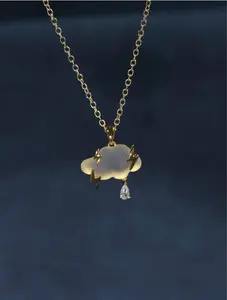 Cubic Zirconia Decor Cloud Pendant Necklace - Unisex Sparkling Jewelry for Any Occasion