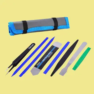 Professional Opening Pry Tool Repair Kit with Non-Abrasive Nylon Spudgers & Anti-Static Tweezers 8 Piece Set for Smartphone Tablet & Computer Repairs