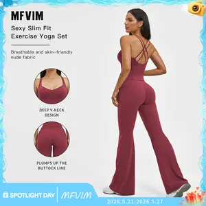 MFVIM Women’s European & American Fuzzy Yoga Set — Crossback Design for a Beautiful Back, Pilates Workout Set, Running Shock-Absorbing Fitness Outfit