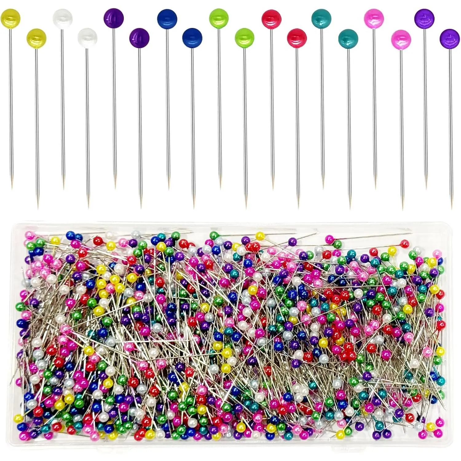 1000 count Sewing Pins Straight Pin for Fabric, Pearlized Ball  Quilting Pins Long 1.5inch, Multicolor Corsage Stick Pins for Dressmaker,  DIY Decoration, Craft and Sewing Project
