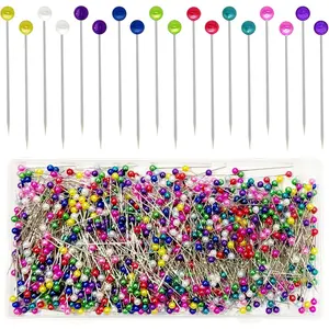 1000 count Sewing Pins Straight Pin for Fabric, Pearlized Ball  Quilting Pins Long 1.5inch, Multicolor Corsage Stick Pins for Dressmaker,  DIY Decoration, Craft and Sewing Project