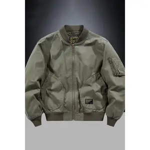 Men's Plus Size Zip Up Baseball Collar Bomber Jacket