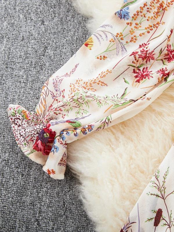 Elegant Floral Print Dress for Women, French Style Fashionable Ladies' Clothing, New Arrival European Inspired Design Casual Wear Elegant Floral Print Dress for Women, French Style Fashionable Ladies' Clothing, New Arrival European Inspired Design Casual Wear