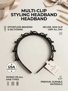 2-Pack Non-Slip Hair Bands, Easy-To-Use Braiding Tool, Elegant Striped Design, Perfect for Women and Girls, Daily Hairstyling Accessories