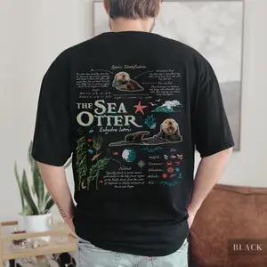 Retro Sea Otter Biology TShirt | Vintage Animal Biology Tees, Cute Trendy Boho Summer Beach Pullover, PNW Nature Ocean Conservation Shirt