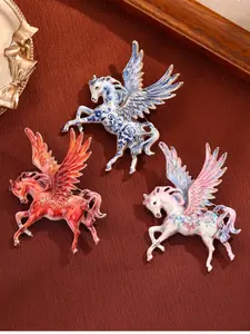 Creative Mythical Pegasus Brooch Set, 3-Piece New Year Gift 2026, Simulated Enamel Animal Pin, Perfect for Family Friends Partner, Accessories
