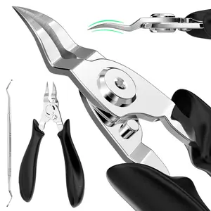 1 Set Ingrown Toenail Clippers,Steel Nail Clippers for Professional Podiatrist,Unique Long Handle Curved Blade Tool for Thick & Ingrown Nails,Ideal for Men,Women and Elderly,Christmas Gifts,Hand Tools Kits