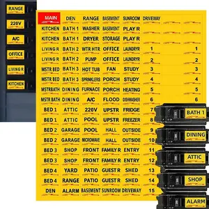 Easy Read and Install Circuit Breaker Labels, Breaker Box Label, Electrical Panel Labels Fuse Box Stickers (Yellow)