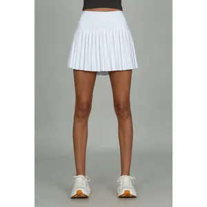 15" Off-White Pleated Tennis Skirt