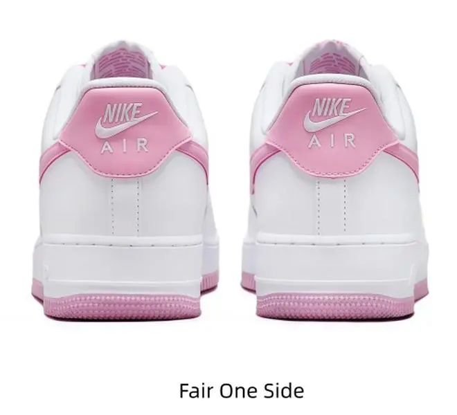 White Low Top Skate Sneakers Pink Side Logo Pink Outsole Lace Up Platform Casual Shoes Classic Flat Silhouette Non Slip Rubber Outsole Street Daily Walking Footwear