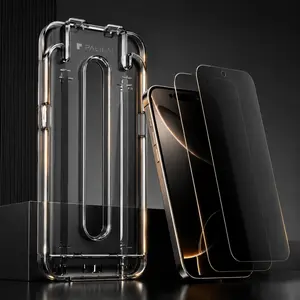 KKLLYY Privacy Shield Glass Screen Protector for iPhone, 2-Pack, Ultra-Clear Front View, Side Privacy Protection, Easy-Install Kit Included