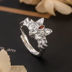 Nine Tailed Fox Ring – Vintage Mythical Adjustable Statement Ring for Men & Women Witchy Jewelry