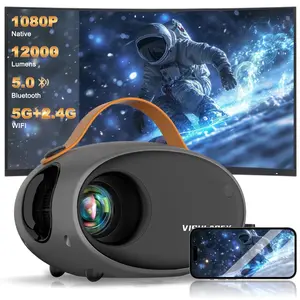 VISULAPEX V2 5G WiFi HD 1080P Portable Projector Bluetooth, Zoom Function, for iPhone Outdoor Home Theater