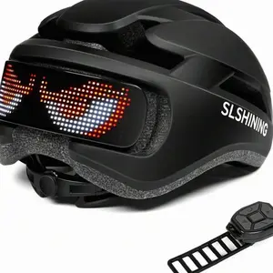Gelrova LED Bike Helmet With Light - DIY LED Screen Display Helmet For Scooter, Bicycle, Skateboard, Unisex For Adults (Black): Sports Outdoor