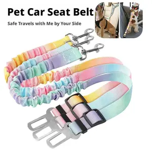 Pet Leash for Dogs and Cats Adjustable PetCar Seat Belt with Car Safety Buckle ElasticBungee Buffer Reflective Dog Accessories