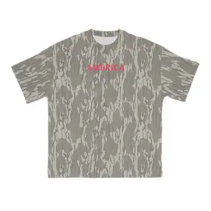 Mossy Oak America Camo Shirt, Vintage America Graphic Shirt, Classic Tree Bark Camouflage T-Shirt for Men, Patriotic Country Boy Everyday Tee
