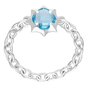 Margo Manhattan Sterling Silver Blue Topaz ZoeyRing