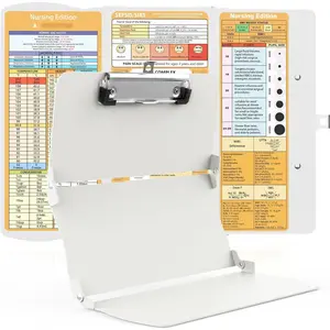 Clipboards  Clipboard Trifold Foldable, 3 Layers  Nurse Clipboards with  Edition Cheat Sheets Folding Pocket Size for Students,  and Doctors (Light G)