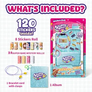 Wearable Sticker Bracelet with 70 Mini Stickers, Cute Colorful Designs, Perfect Gift for Birthdays, Christmas, Halloween, Thanksgiving, Crafts Kit