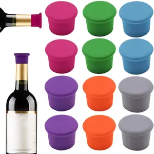 12 count Colorful   Stoppers,   Bottle Stopper, Sparkling  Corks, Champagne Stoppers, Beverages  Bottle Caps, Bottle Stoppers for Glass Bottles, Keep  (6 colors)