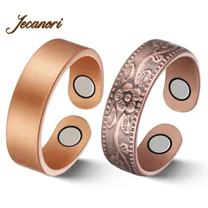 Jecanori 2PCS Copper Rings for Women Men Adjustable Jewelry Gift with Ring Box Elegant Design and Comfortable Fit