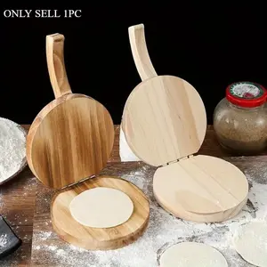 1pc, Tortilla Press, Wooden Tortilla Maker, Household Quesadilla Maker, Dumplings Skin Press, Burger Press Mold With Handle, Patty Maker Mould, Dough Press, Nonstick Burger Pressed, Meatloaf Maker Mold, Kitchen Stuff, Kitchen Gadgets, Flat Press Machine