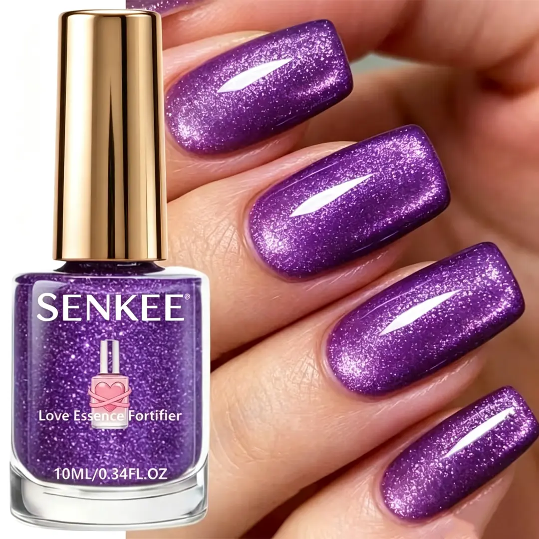 Purple Glitter Nail Polish, Shimmer Pearl Galaxy Effect Nail Lacquer, Quick Dry Long Lasting High Gloss Manicure Color for Women
