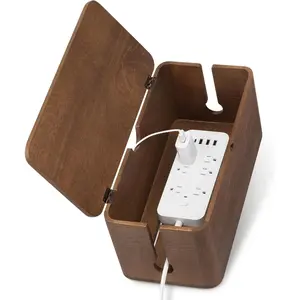 Management Box, Large Cord Organizer Box for Power Strip, Extension Cord Hider for Office, Desk  Storage Box for Wire Management, Floor Outlet Hider, 14.2" L x 6.7" W x 6.3" H