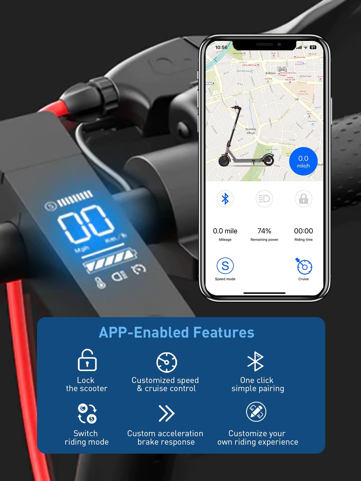 Hiboy S2 Electric Scooter lightweight folding escooter for adults commuter with peak 500W motor and 38V 7.5Ah battery