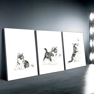 Siberian Husky Pattern Canvas Painting, Modern Wall Art Painting, Wall Art Decor for Home Living Room Bedroom Office, Ornaments